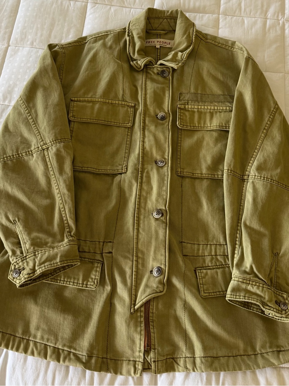 Free People Military-Inspired Olive Utility Jacket